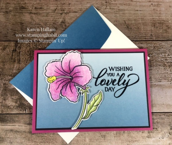 humming along, hummingbird framelits, forever lovely, thinking of you card idea, mothers day card idea, note card and envelope,stampin up, karen hallam, stampinup