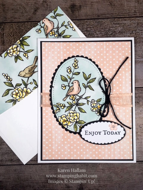 bird ballad dsp, good morning magnolia stamp set, pals blog hop, bird card, birthday card idea, stampin up, karen hallam, stampinup