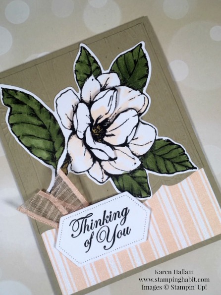 good morning magnolia bundle, magnolia lane dsp, stitched nested labels dies, thinking of you card idea, stampin up, karen hallam, stampinup