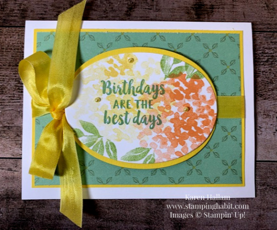 Beautiful Friendship, Garden Lane DSP, birthday card idea, Stampin' Up!, Karen Hallam, stampinup