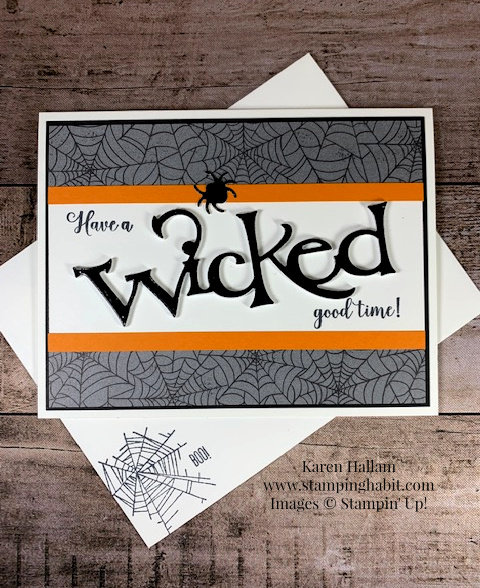 Wonderfully Wicked Bundle, Halloween card idea, Stampin Up, Karen Hallam, stampinup