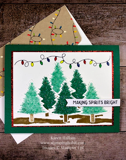 perfectly plaid bundle, making christmas bright, waterfront, night before christmas dsp, christmas card idea, stampin up, karen hallam, stampinup