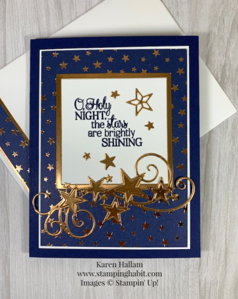 so many stars bundle, brightly gleaming dsp, christmas card idea, stampin up, karen hallam, stampinup