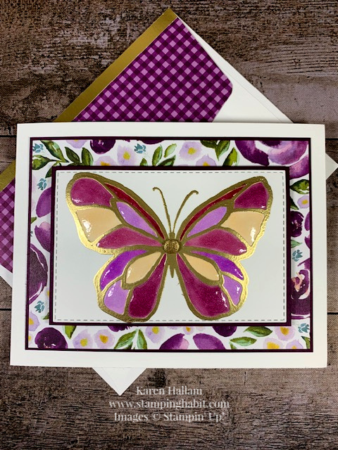 beautiful day, best dressed dsp, heat embossing, wingin' it for the pals blog hop, butterfly card idea, birthday card idea, stampin up, karen hallam, stampinup