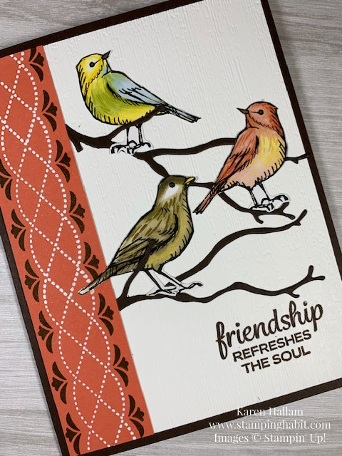 beautifully braided stamp set, bird ballad dsp, subtle embossing folder, seasonal layers dies, friendship card idea, stampin up, karen hallam, stampinup