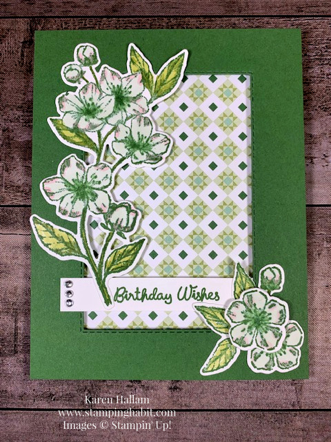 garden lane dsp, forever blossoms bundle, stitched rectangle dies, vivid vases, birthday card idea, stampin up, karen hallam, stampinup