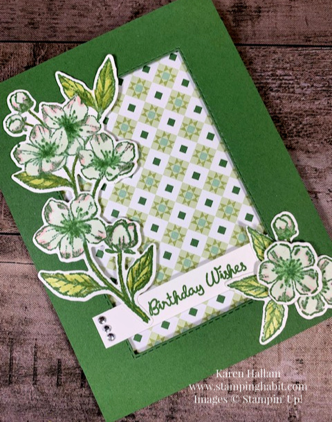 garden lane dsp, forever blossoms bundle, stitched rectangle dies, vivid vases, birthday card idea, stampin up, karen hallam, stampinup