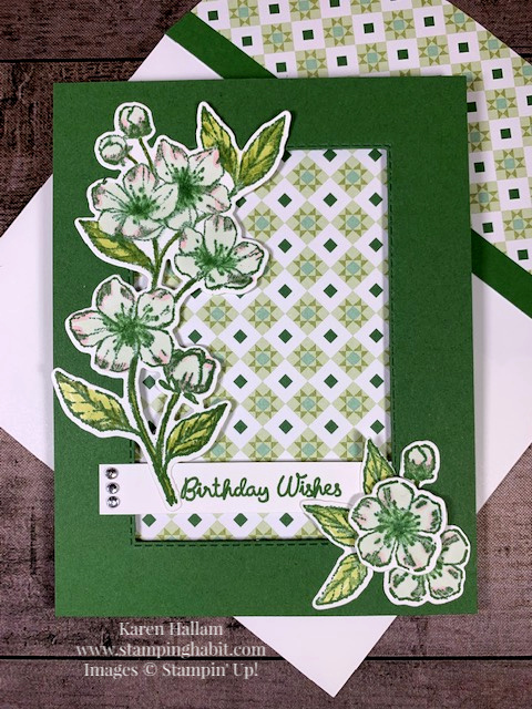 garden lane dsp, forever blossoms bundle, stitched rectangle dies, vivid vases, birthday card idea, stampin up, karen hallam, stampinup