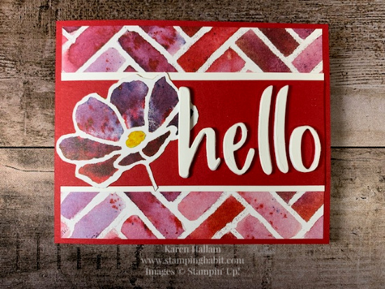 see a silhouette dsp, hand-lettered prose dies, hello card idea, stampin up, karen hallam, stampinup