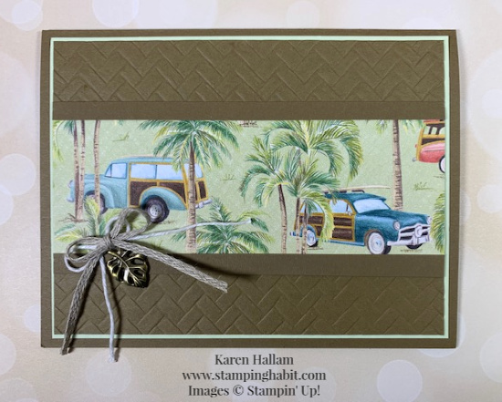 tropical oasis dsp, coastal weave 3D embossing folder, all-occasion card idea, stampin up, karen hallam