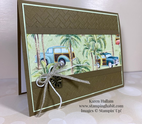 tropical oasis dsp, coastal weave 3D embossing folder, all-occasion card idea, stampin up, karen hallam