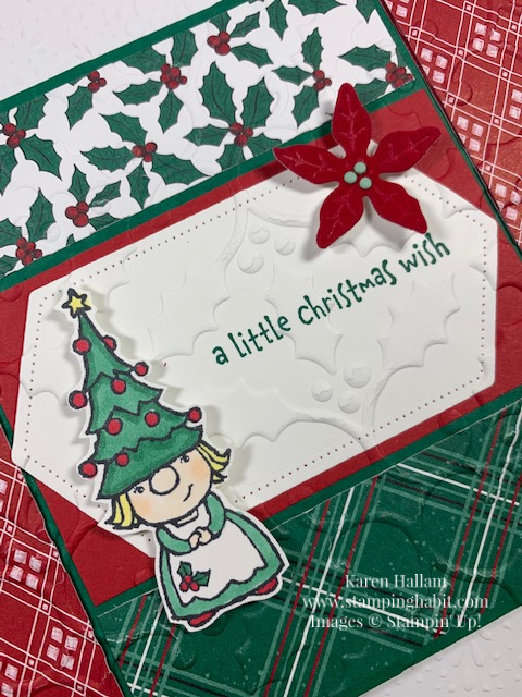 gnome for the holidays, tis the season dsp, Christmas card idea, stampin up, karen hallam