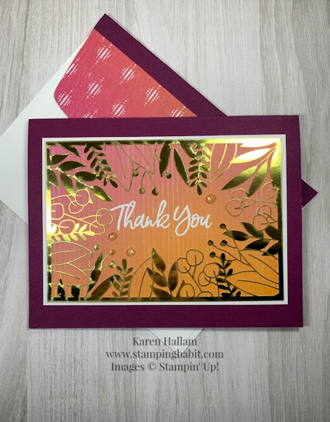 sweet ice cream, artistry blooms, forever gold laser-cut specialty paper, thank you card idea, stampin up, karen hallam