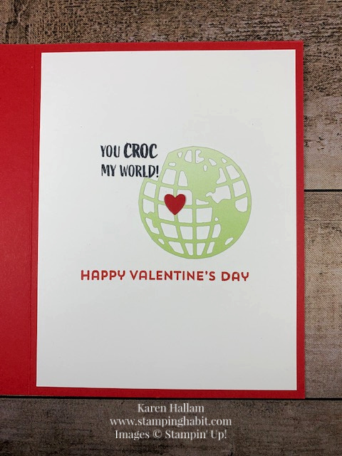 oh snap, world map dies, oh so ombre dsp, valentine card idea, stampin up, karen hallam