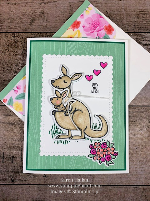kangaroo & company bundle, stitched so sweetly dies, pals' blog hop, love you card idea, stampin up, karen hallam