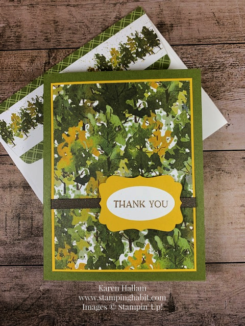 blossoms in bloom, beauty of the earth, thank you card idea, stampin up, karen hallam