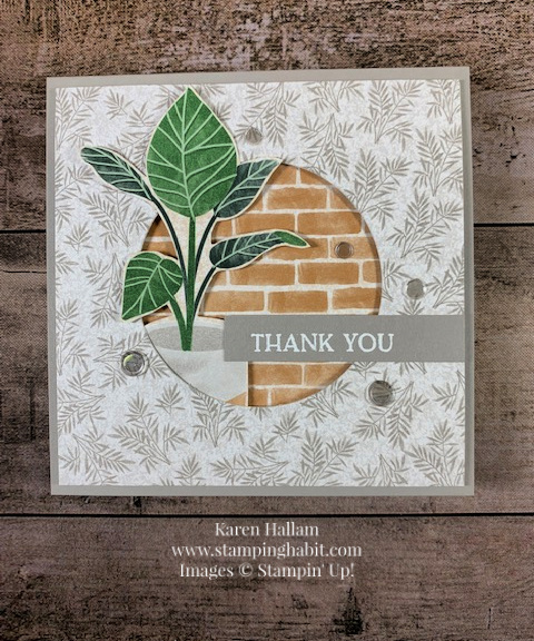 bloom where you're planted dsp, blossoms in bloom stamp set, layering circles dies, thank you card idea, stampin up, karen hallam