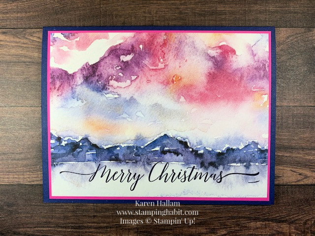 heartfelt wishes, new horizons 6 x 6 dsp, christmas card idea, stampin up, karen hallam