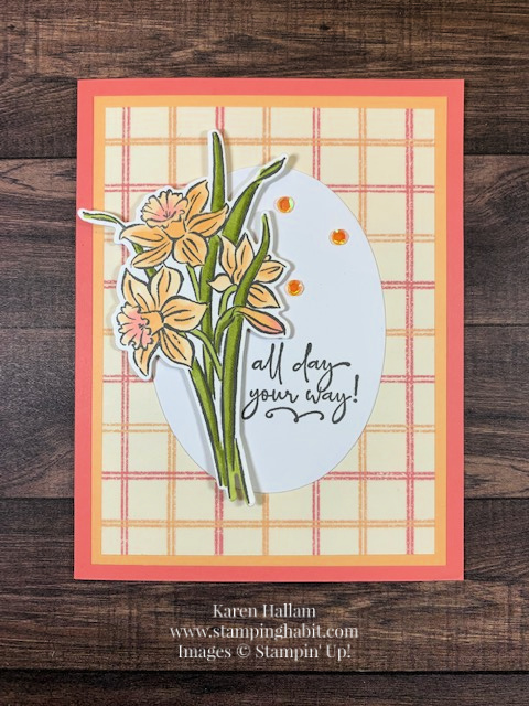 daffodil daydream bundle, daffodil afternoon dsp, happy & heartfelt, birthday card idea, stampin up, karen hallam