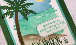 oceanfront, paradise palms bundle, creating a scene, multi-use card idea, stampin up, karen hallam
