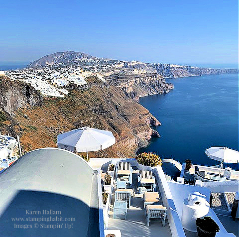 santorini caldera view, greece, karen hallam