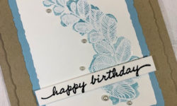 uniquely artistic, happiness abounds, deckled rectangle dies, embossing technique, birthday card idea, pp593, stamping up, karen hallam