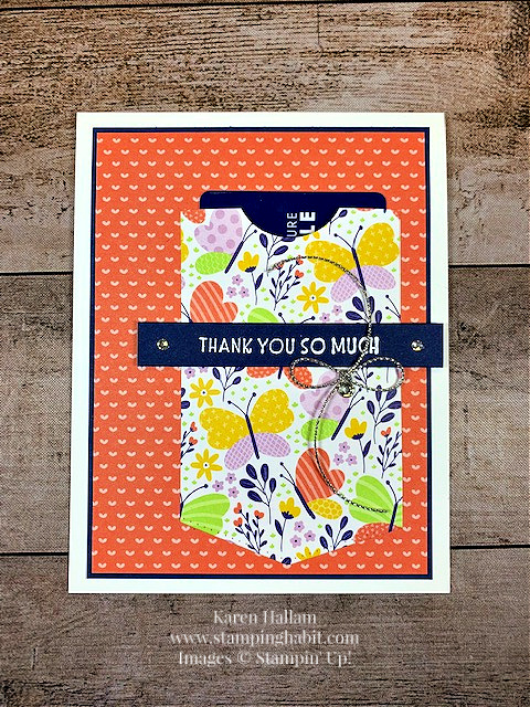 inspired thoughts, butterfly kisses 6x6 dsp, gift card pocket idea, thank you card idea, ccmc727, stampin up, karen hallam