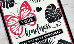 gina k love and kindness, card challenge, thank you card idea, karen hallam
