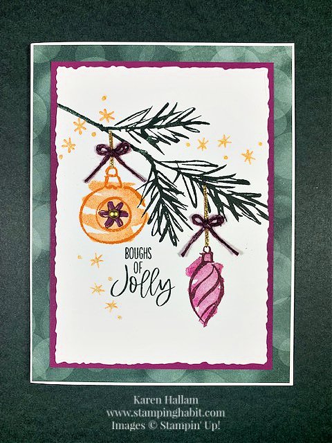 decorated with happiness, lights aglow dsp, deckled rectangle dies, holiday card idea, ccmc736, stampin up, karen hallam