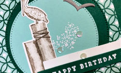 waves of inspiration, celebrate everything dsp, heat embossing, stylish shapes dies, birthday card idea, stampin up, karen hallam