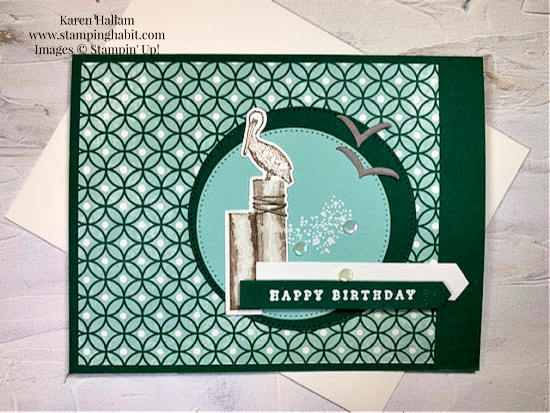 waves of inspiration, celebrate everything dsp, heat embossing, stylish shapes dies, birthday card idea, stampin up, karen hallam