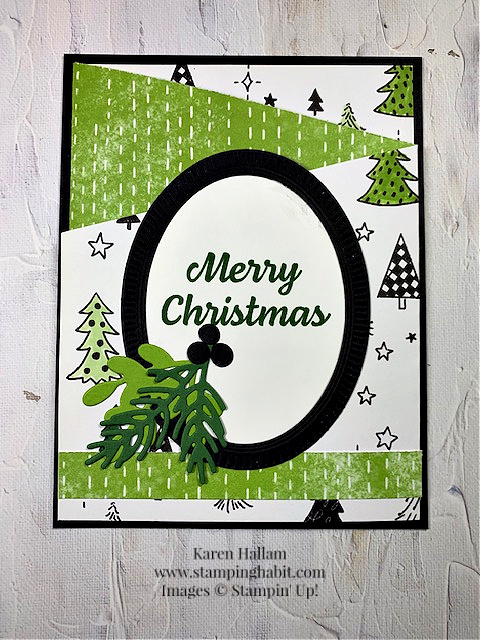 celebrate with tags, decorate with happiness, christmas banner dies, framed florets dies, celebrate everything dsp, fun fold card idea, stampin up, karen hallam
