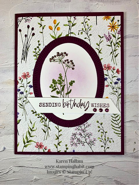 dainty delight stamp set, dainty flowers dsp, birthday card idea, sale-a-bration product, stampin up, karen hallam