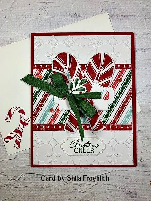 card by shila froehlich, sweetest christmas bundle, holiday card idea, stampin up, karen's stamping habit