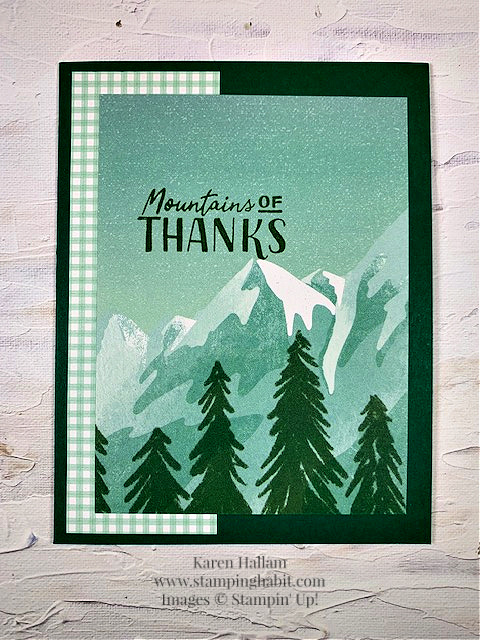 greatest journey, enjoy the journey dsp, country gingham dsp, thank you card idea, masculine card idea, stampin up, karen hallam