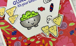 taco fiesta, beautiful shapes dies, notecard & envelope, birthday card idea, stampin up, karen hallam