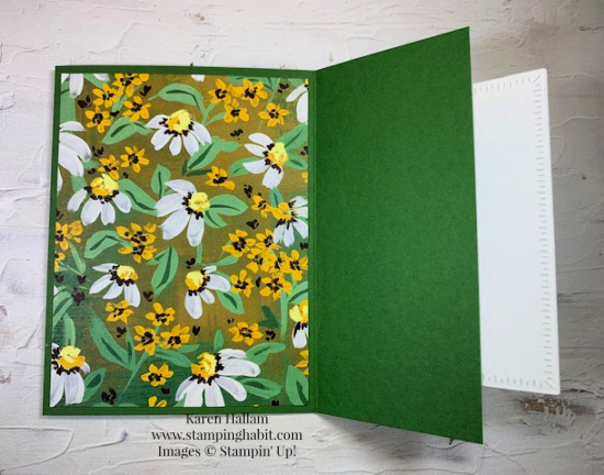 very best occasions, meadow dies, radiating stitches dies, fresh as a daisy dsp, pals may blog hop, fun fold idea, stampin up, karen hallam