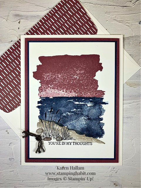 oceanfront, in the moment, 2023-25 in color dsp, create with connie & mary #770, thinking of you card idea, stampin up, karen hallam