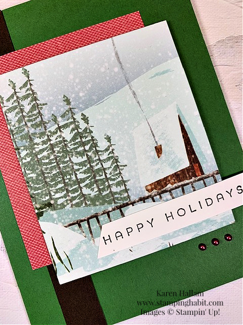 brightest glow, one horse open sleigh dsp, holiday card idea, ccmc779, stampin up, karen hallam
