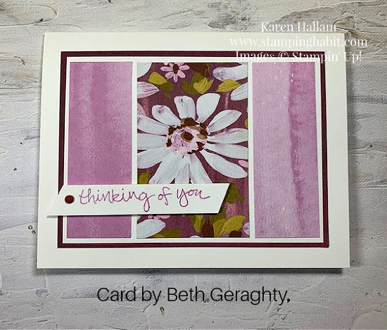 fresh as a daisy dsp, tri-panel card, thinking of you card idea, stampin up, karen hallam