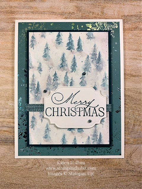 brightest glow, winter meadow dsp, snowflake magic specialty dsp, all that dies, blooming pearls, Christmas card idea, stampin up, karen hallam