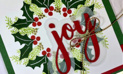 sending cheer, christmas banners, #tttc234, christmas/holiday card idea, joy wreath, stampin up, karen hallam