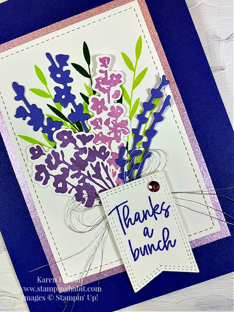 painted lavender bundle, sweet citrus, nested essentials dies, thank you card idea, stampin up, karen hallam