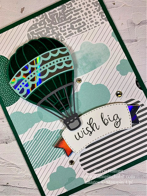 hot air balloon bundle, sunny days dsp, multi-occasion card idea, stampin up, karen hallam