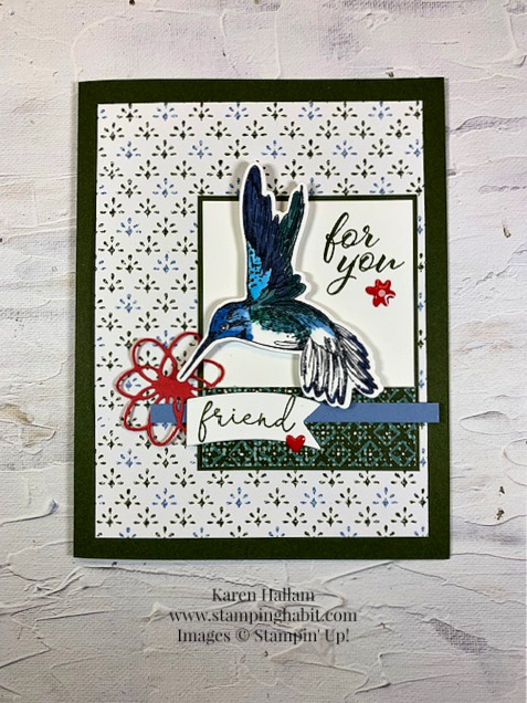 thoughtful expressions, poetic expressions dsp, layering leaves, sentimental park, friend card idea, ccmc803, stampin up, karen hallam
