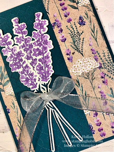 painted lavender bundle, perennial lavender dsp, softly sophisticated embossing folder, textured floral, garden meadow, birthday card idea, stampin up, karen hallam