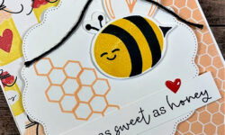 bee my valentine punch bundle, bee mine dsp, ccmc 807, friendship card idea, stampin up, karen hallam