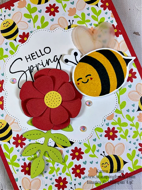 bee mine suite, excellent eggs, thoughtful expressions dies, paper florist dies, all-occasion card idea, stampin up, karen hallam
