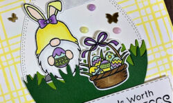 excellent eggs dies, sketched plaid, hot air balloon dies, caseing coast to coast, Easter card idea, stampin up, karen hallam