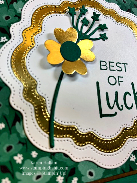 throughout the year, thoughtful expressions dies, dainty delight dies, bee builder punch, st. patrick's day card idea, stampin up, karen hallam